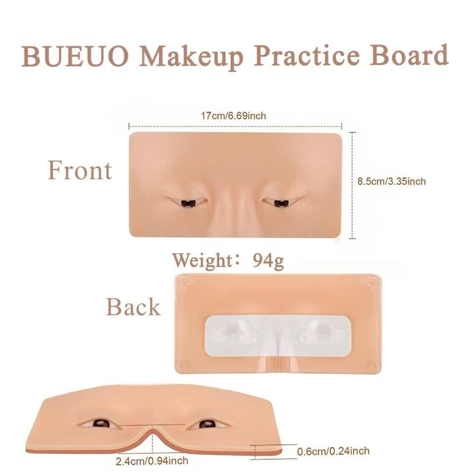 Silicone Makeup Practice Face Board with 5 Makeup Brushes Yellow