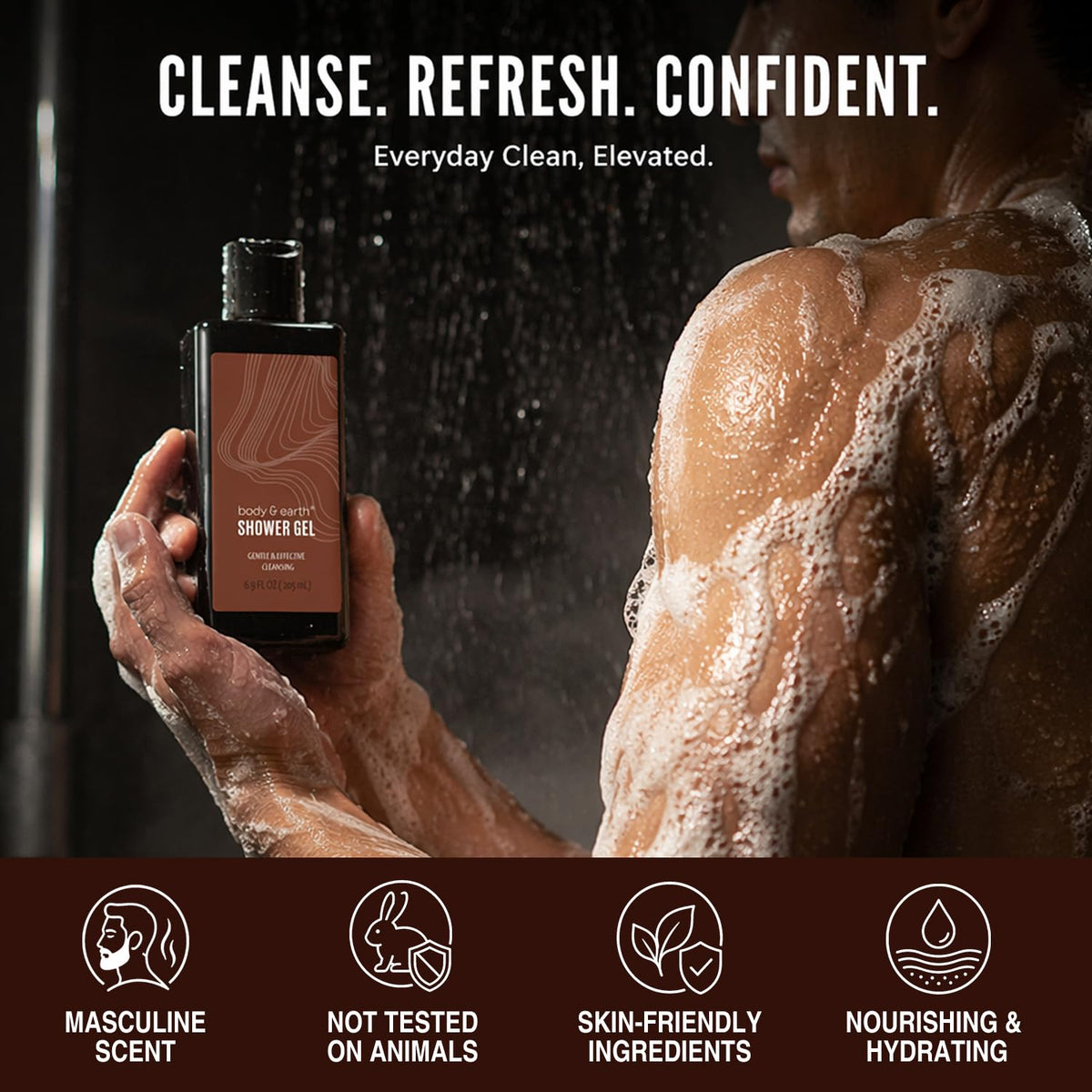 8Pc Sandalwood Gifts for Men Spa Gifts Bath Set for Man