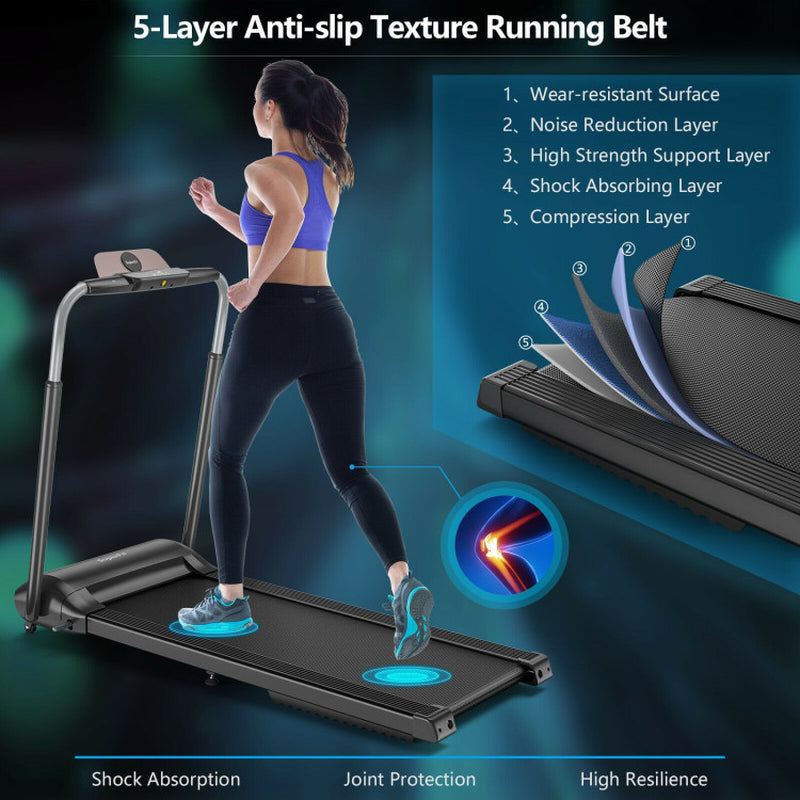 Compact Folding Treadmill with Touch Screen APP Control