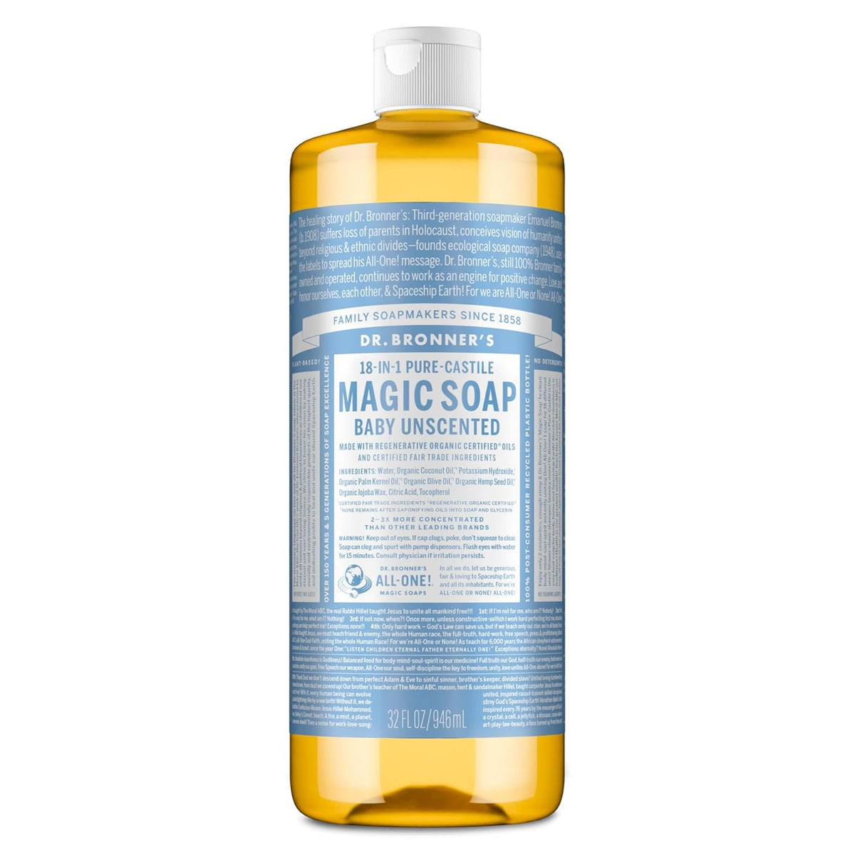 Baby Unscented Pure-Castile Liquid Soap, 32 Oz