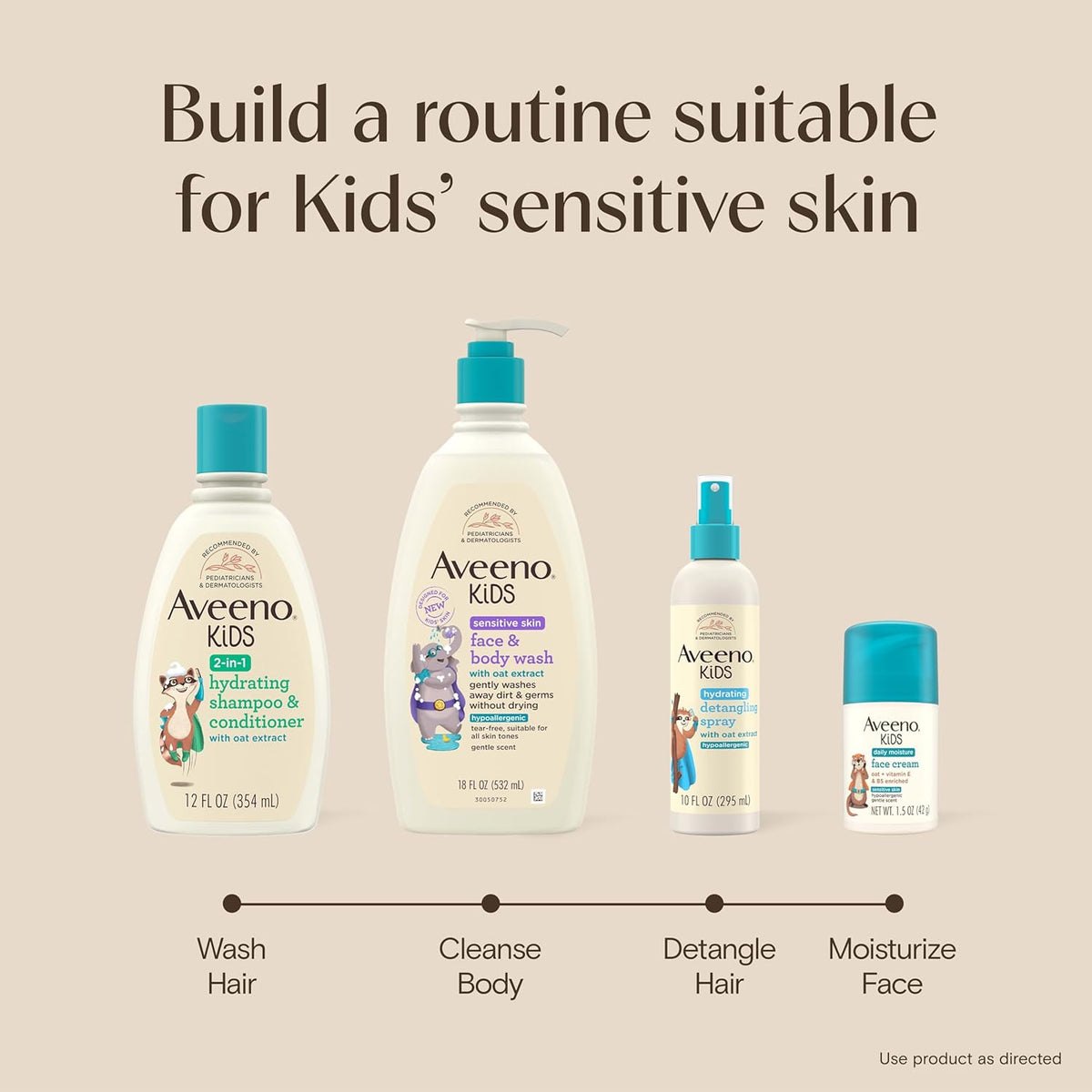 Aveeno Kids Shampoo & Conditioner, Hypoallergenic, 12 Fl. Oz