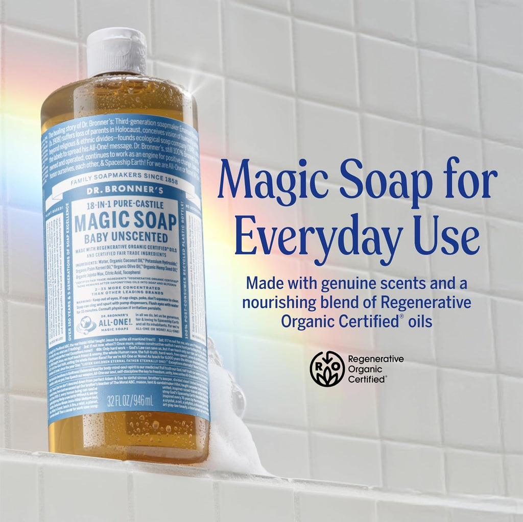 Baby Unscented Pure-Castile Liquid Soap, 32 Oz
