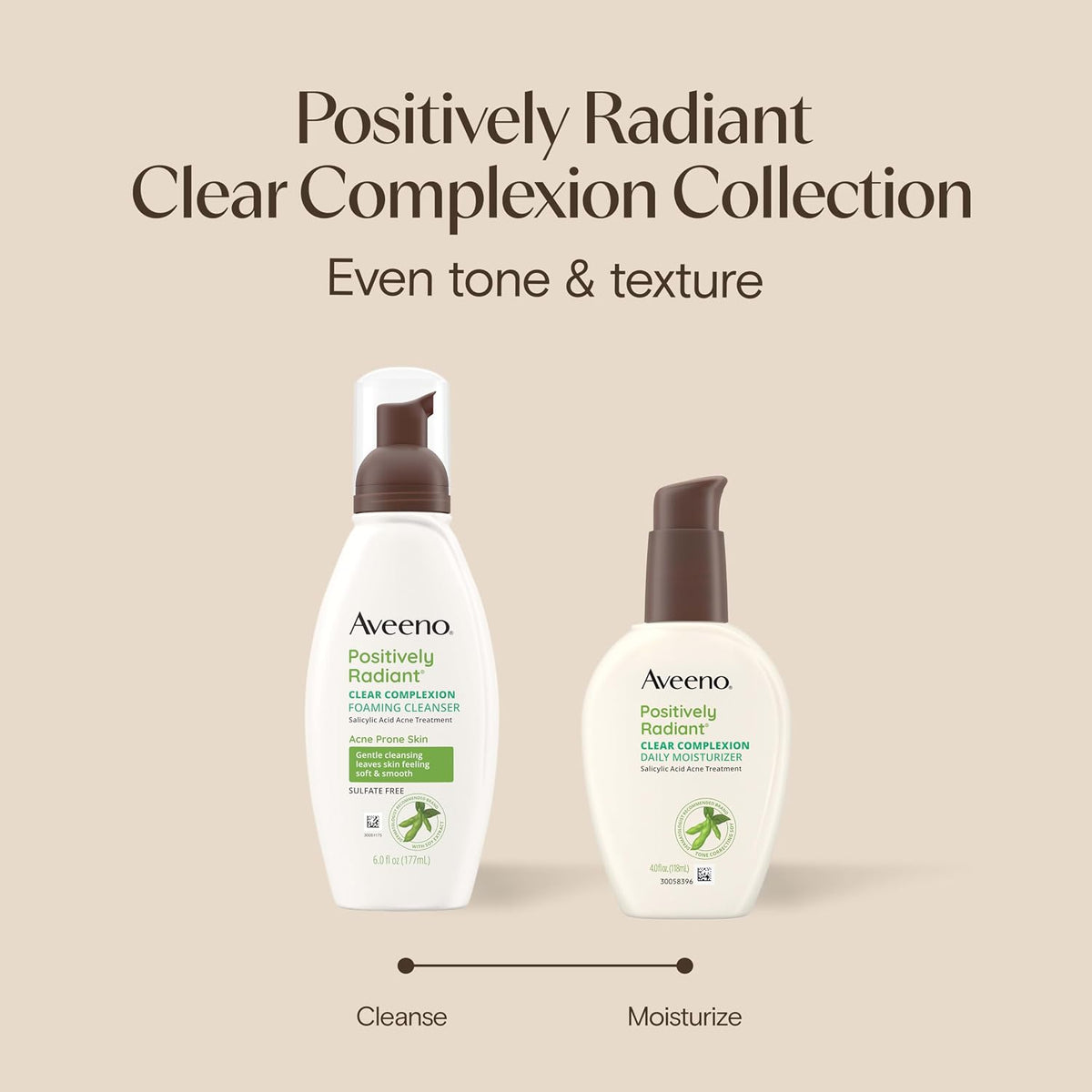 Aveeno Positively Radiant Clear Complexion Foaming Face Cleanser, 6 Fl. Oz