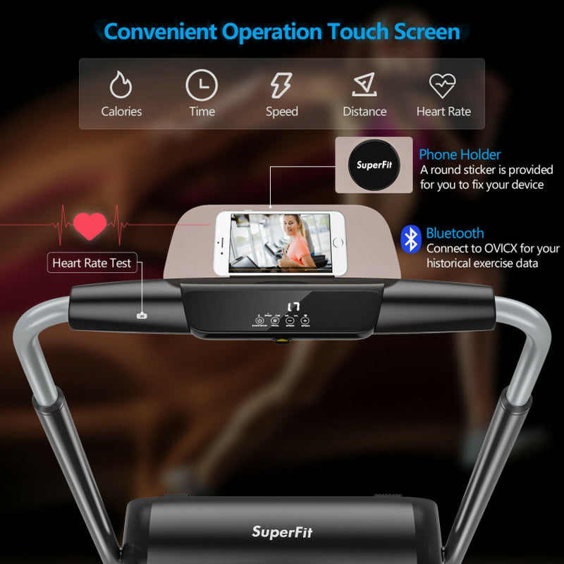 Compact Folding Treadmill with Touch Screen APP Control
