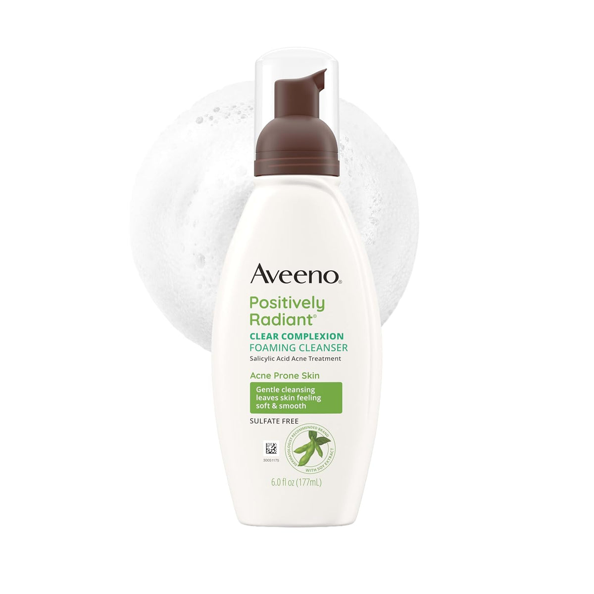 Aveeno Positively Radiant Clear Complexion Foaming Face Cleanser, 6 Fl. Oz