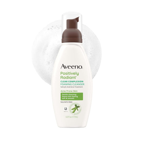 Aveeno Positively Radiant Clear Complexion Foaming Face Cleanser, 6 Fl. Oz