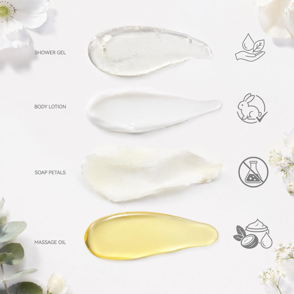 White Jasmine 15Pc Spa Gift Baskets Gifts for Women Spa Gifts